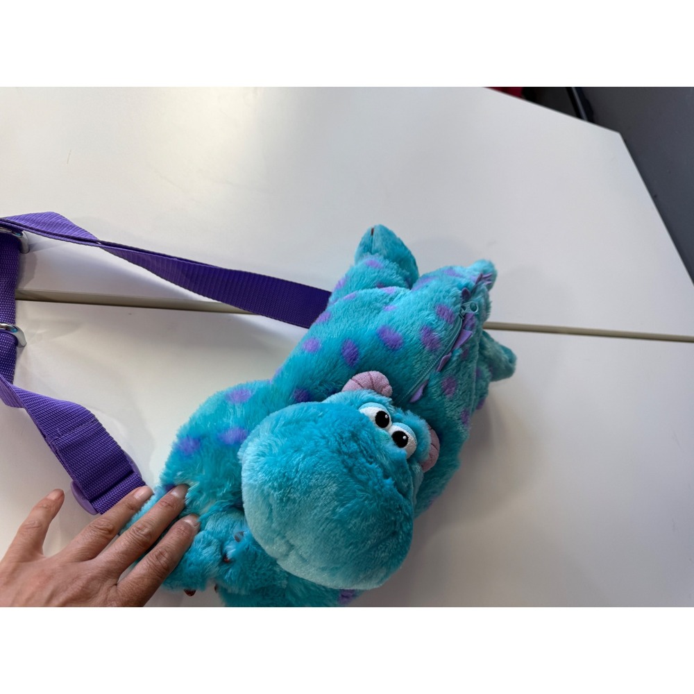 Disney Parks Monsters Inc Sulley Plush Backpack Crossbody Bag Turquoise Purple - Picture 3 of 5